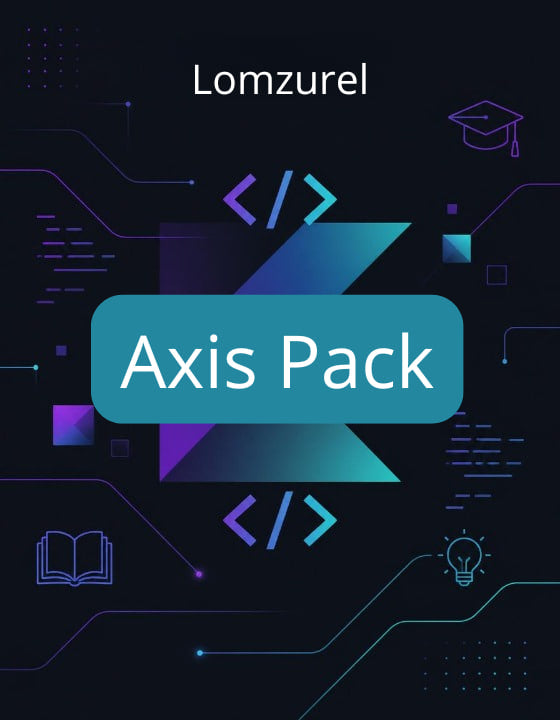 Lomzurel Axis Pack with technical design elements on a dark background