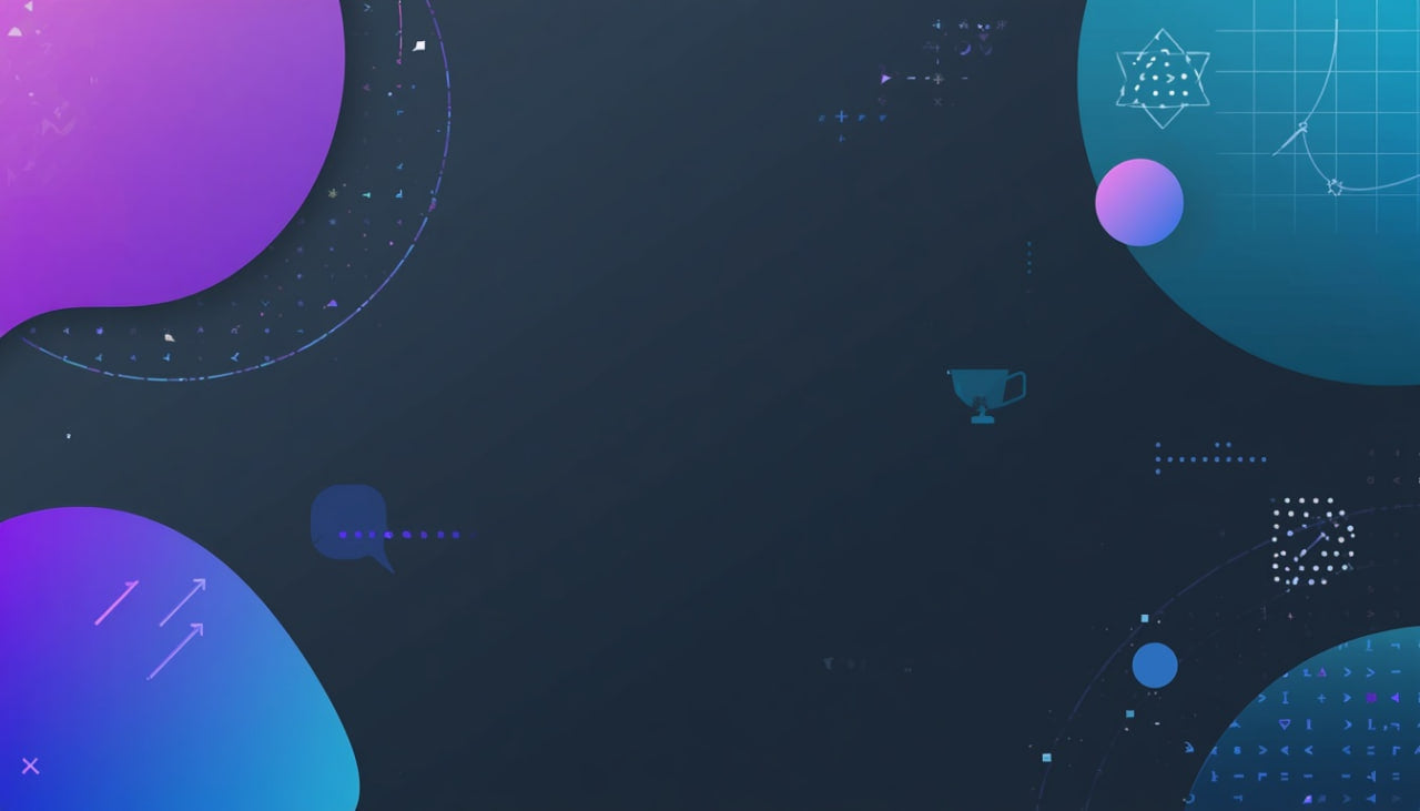 Modern design with abstract shapes and elements on a dark background