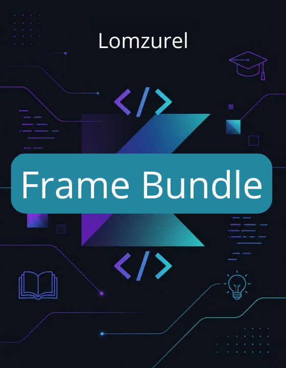 Lomzurel Frame Bundle product with technical design elements on a dark background