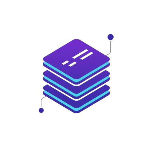 Stack of blue and purple cards with a white line on a white background