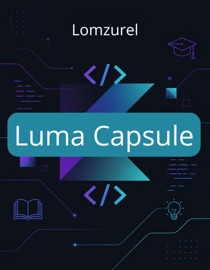 Luma Capsule branding with technical graphics on a dark background