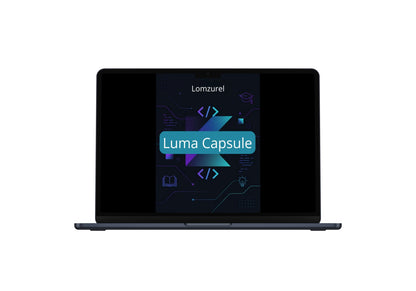 Laptop displaying the Luma Capsule software interface on a white background